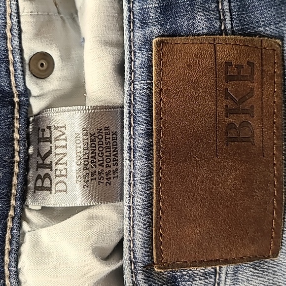 BKE 36x27 NOLAN STRAIGHT LEG MENS 36R DISTRESSED FADED BUTTON FLY STRETCH JEANS - Picture 6 of 7